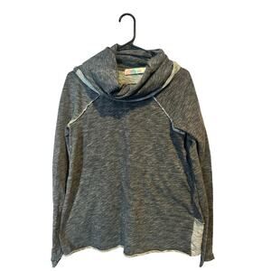 fp free people beach gray cocoon cowl neck pullover shirt top one size medium?